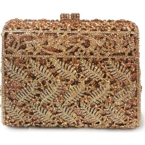 Red/Gold/Blue/Silver Color Diamond Wedding Bridal Clutch Purse Girls' Crystal Party Bag Fashion Shoulder Bag Small Chain Handbag