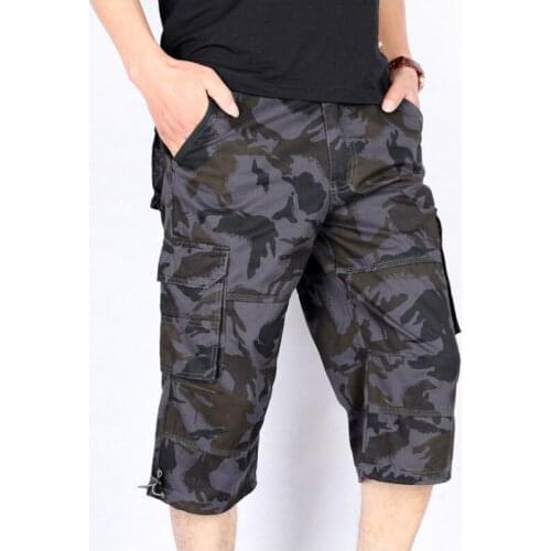 High Quality Summer Mens Baggy Multi Pocket Military Short Cargo Pants Hot Breeches Male Long Men Tactical Short Plus Size 5XL