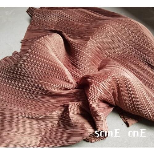 Stiff Pleated Fabric Chocolate Miyake Folds DIY Patchwork Clothes Pants Decor Art Painting Dress Designer Fabric 50*150cm