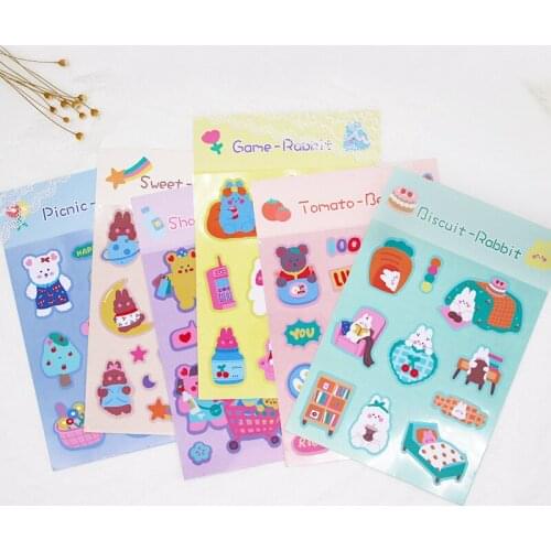 BULA 1 Sheet Kawaii Stickers Cute Sticker Stationery Album Scrapbook Calendar Decoration Office School Supplies
