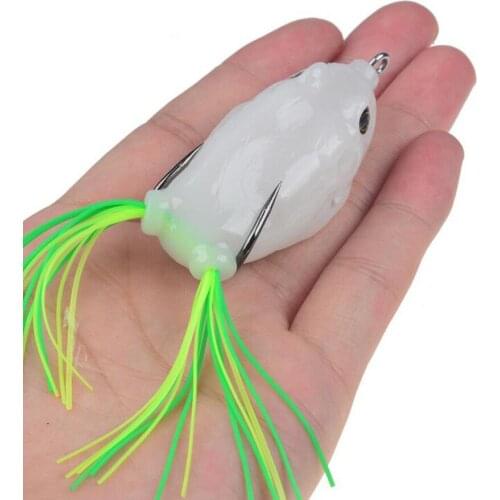 1PCS Night Light Frog Lure Soft Bait Topwater Fishing Bait Long Shot 55mm 12g Wobblers Artificial Leurre