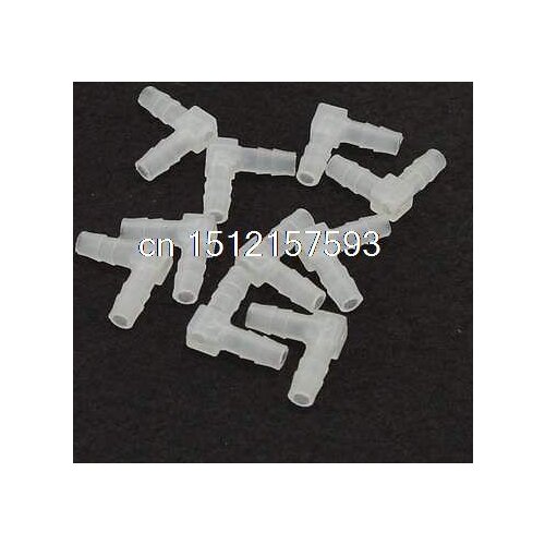 10PCS 6mm Equal Elbow Barb Plastic Hose Tube Connection Joiner Adapter