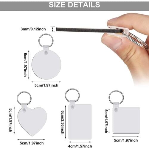32Pcs Sublimation Blank Transfer Keychain with 32Pcs Sublimation Blank Keychain T84A