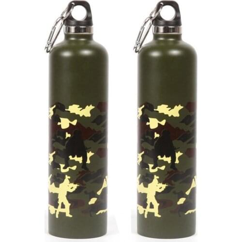 750ML Outdoor Double Layer Thermal Insulation Kettle Camouflage Water Bottle Cycling Equipment