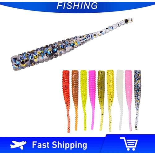 Afishlure 15pcs/lot Single Tail Soft Bait 38mm 0.36g Worm Maggot Soft Fishing Lure Swimbaits Silicone Bait