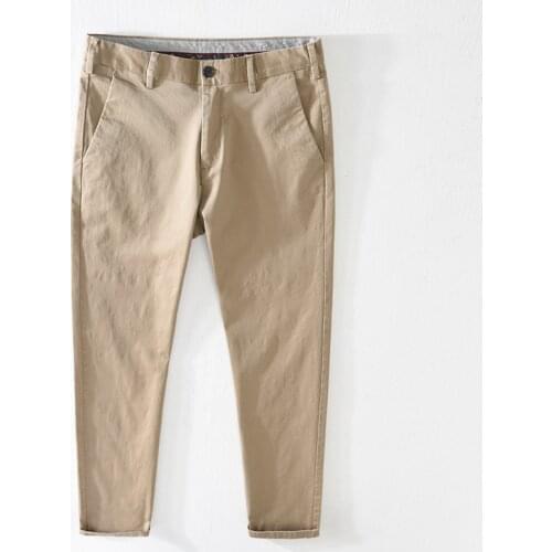 K8503 New Spring Male Pants Solid Color Cotton Business Classic Casual Basic Blazer Straight Loose Office Mens Trousers Daily