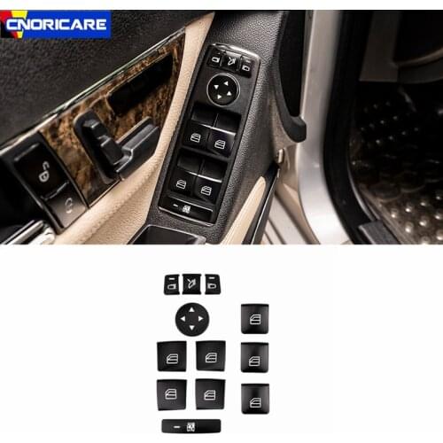 Black Car Window Glass Lifting Buttons Sequins Decoration For Mercedes Benz X204 X156 C117 W204 W212 W166 Modified Styling