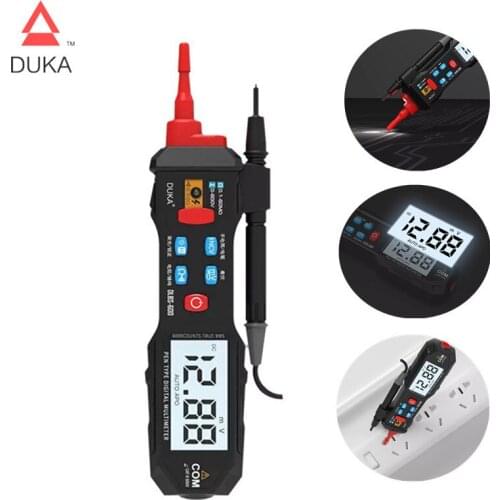 New DUKA LCD Digital Multimeter Pen Esr Meter Testers Automotive Sound Light Alarm Detection Tester Meter High Precision