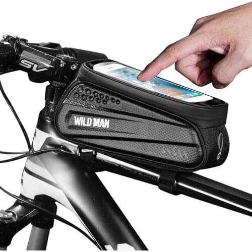 WILD MAN Touch Screen Bicycle Top Tube Saddle Bag Exquisite Waterproof MTB Bike Phone Case Necessary Outdoor Cycling Gadgets