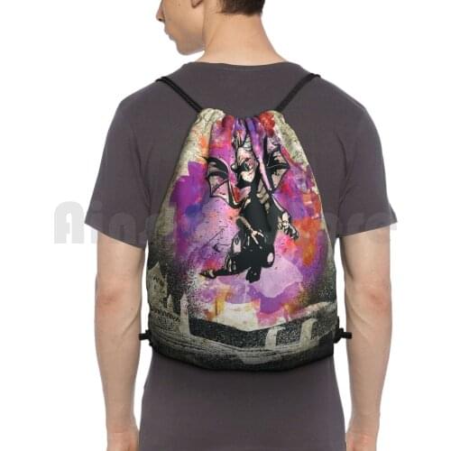 The Purple Dragon-Spyro Fanart Backpack Drawstring Bag Riding Climbing Gym Bag Dragon Spyro Dragon Video Game Videogames