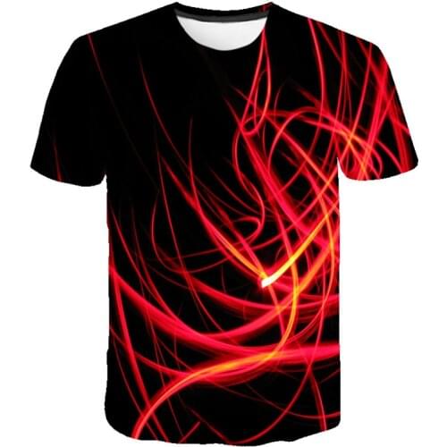 3D geometric stripe red pattern printing unisex 3d T-shirt black T-shirt casual jacket cartoon camisole casual short sleeve 6xl