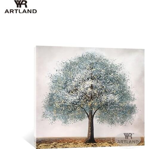 Guadro picture wall oil painting pure handmade on canvas big tree landscape hanging poster home decoration for living room