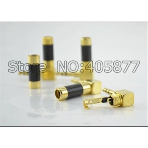 Hi-End without logo carbon fiber right angled 3.5MM audio plugs adapter 10pieces