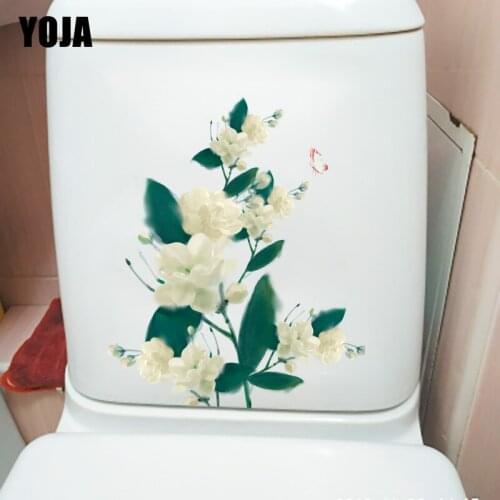 YOJA 24.1*19.7CM Classic Jasmine Branch Plant Home Wall Sticker Fresh Toilet WC Decortion T1-0950