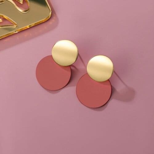 Brown Acrylic large geometric pendant earrings for women Statement Acrylic smooth texture NewVintage Earrings 2020 Jewelry