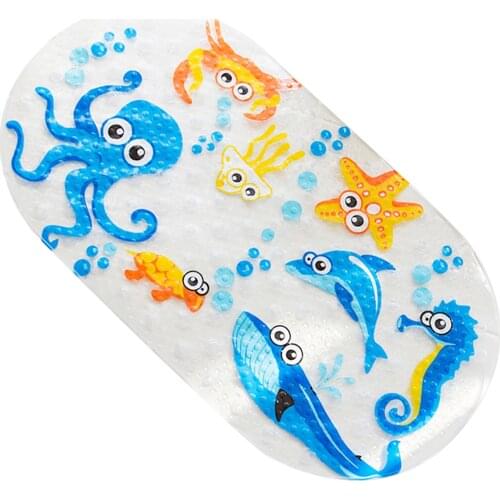 PVC Bathroom Children Non-Slip Mat Carpet For Kids Safety Baby Tub Mat Home Kitchen Mats Bath Mat With Suction Cup 68x38cm