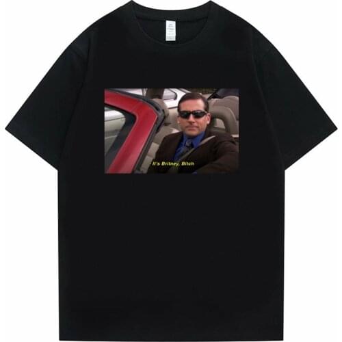 Michael Scott Homage The Office Men T Shirts Tv Series Dwight SchruteJim Halpert Tees Its Britney, Bitch! T-shirt Cotton Tshirt
