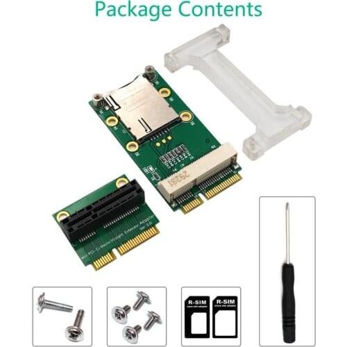 Mini PCI-E Adapter with SIM Card Slot(Vertical installation) for 3G/4G ,WWAN LTE ,GPS card
