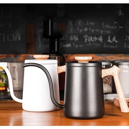 Fashion Classic Long Handle Thin Mouth Coffee Pot Modern Simple 304 Stainless Steel Hand Pot 600ml High End Household Goods