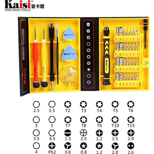 Kaisi 38 in 1 Magnetic Screwdriver Set Repair Tool Kit for iPhone/Computer/iPad/Samsung Galaxy/eye glasses/Household screwdriver