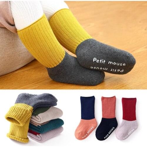 3pairs/lot Unisex Baby Terry Socks for toddler Newborn kids infants Winter velvet thicken Floor socks warm Boy girl Antiskid