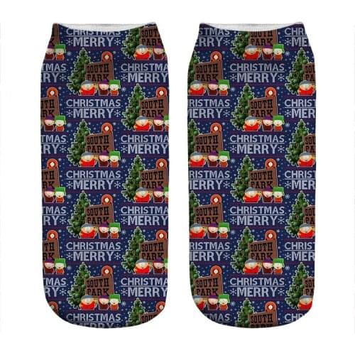 Womens socks kawaii South Park Merry Christmas Printed Socks Woman harajuku Happy Funny Novelty cute girl gift Socks for women