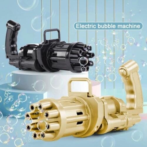 2021 New Outdoor Toy Gatling Bubble Machine Wedding Supplies Electric Sound And Light Automatic Bubble Blower Maker Gun Kids Toy