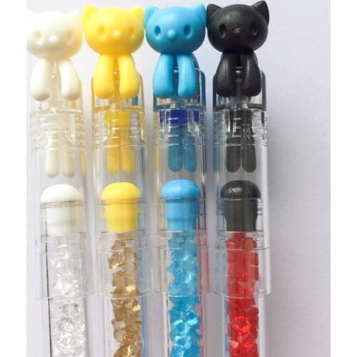 Wholesale 10pcs Crystal Diamond Cat Gel Pen Stationery Pen School Office Supply Student Rewarding Prize
