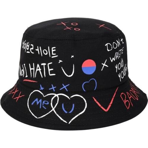 Bucket hat love graffiti hat fisherman hat sun hat child fedora hat big eyes frog hat hot style панама кепка женская