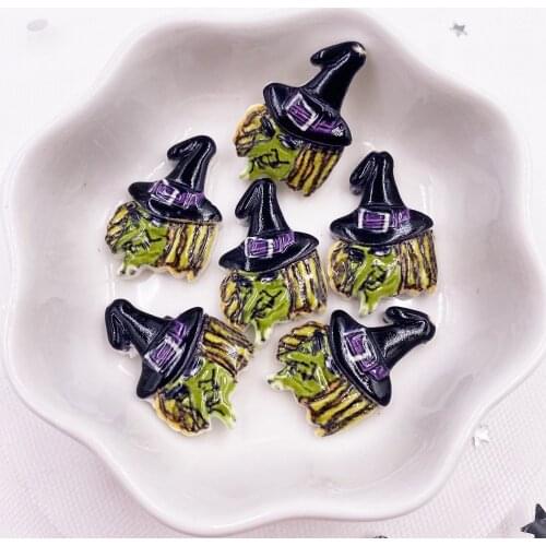 Resin Skull Ghost Flatback Cabochon Stone Figurines Appliques Home Decor Crafts 20pcs DIY Christmas Scrapbook OH594