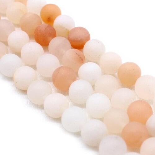 Lovely Round Natural Matte Light Pink Aventurine Loose Stone Beads for Diy Jewelry Making Bracelet Necklace 4/6/8/10/12mm