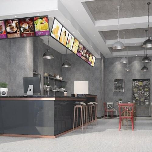 Retro Cement Gray Plain Color Waterproof Wallpaper PVC 3D Embossed Wall Paper Rolls Bar Restaurant Clothing Shop Room Wall Decor