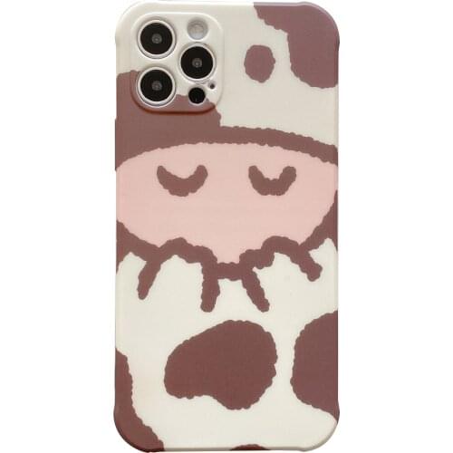 Cartoon Shy Cow Silicon Case for iPhone 12 Pro Max Back Phone Cover for 12 Mini 11Pro Max X XS XR 6 8 7 Plus SE 2020 Capa