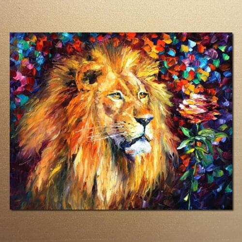 Modern Wall Art Landscape painting lion Colorful oil paintings Canvas Home Decor High quality Hand painted