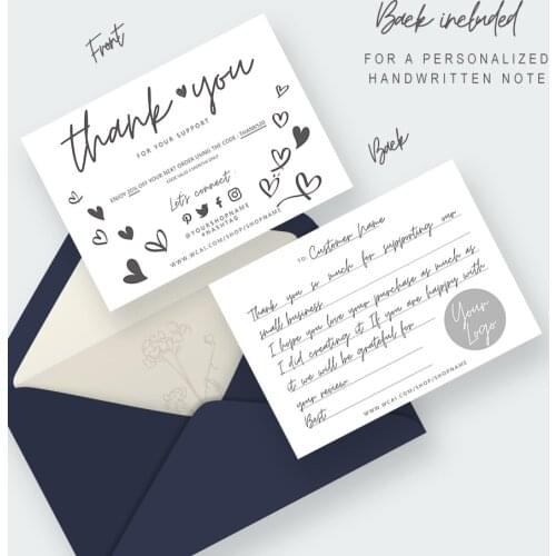 Thank You For Your Order Card, Editable Canva Template, Thanks For Your Support Note, Printable Insert For Small Business
