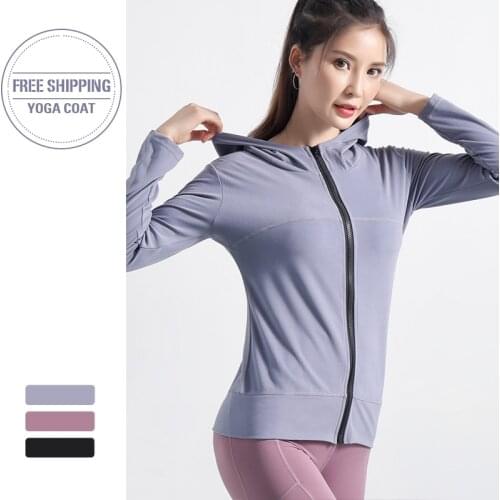 Hooded Women Running Jacket Yoga Jacket Zipper Jacket Fitness Clothing Tops Sport Gym Sportswear Sweatshirt New Arrival 2020