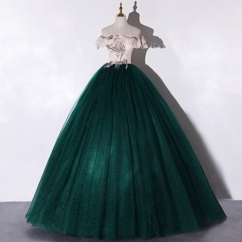 Vestidos 2021 New Off The Shoulder Quinceanera Dresses Party Prom Ball Gown Floral Print Quinceanera Dress Robe De Bal Plus Size