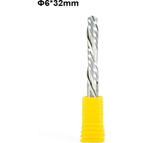 1pc 6mm AAA Left hand Spiral milling cutter down cut two Flute router bit CNC end mill carbide wood milling cutter 22mm 25mm32mm