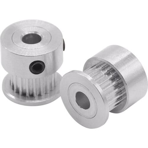 2pcs 20teeth GT2 Timing Pulley Bore 6.35mm + 2M normal GT2-6mm timing Belt for 3D printer with 2mm pitch Free shipping