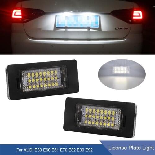 2PSC For BMW E39 E60 E61 E70 E82 E90 E92 E88 2008-2012 12V Car LED License Plate Light 6000K White 24 SMD Xenon Parts No Error