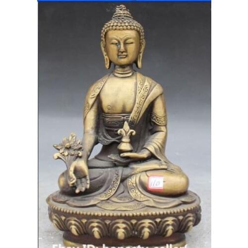 20.3 cm */Tibetan Buddhism Seat Menla Medicine medical Buddha Statue