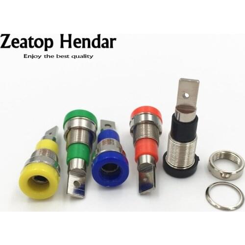 20Pcs Brass 2mm / 4mm Banana Socket Panel Mount Jack Binding Post Terminal Probes Connector Solder Type 5 Color