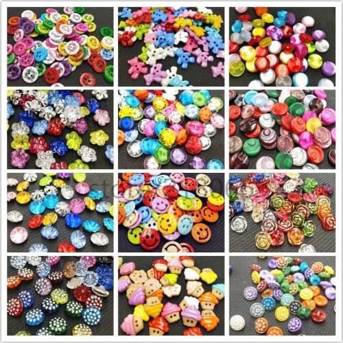 30pcs/pack mix size DIY Making Hand Knitting dolls clothing Buttons Resin Promotions Mixed Sewing Scrapbook