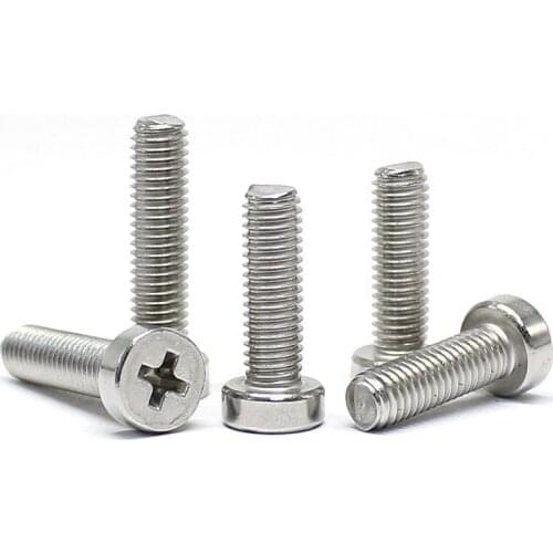 5pcs M8 Phillips short head screws cross cylindrical headed screw mechanical bolts stainless steel bolt GB:822 25mm long