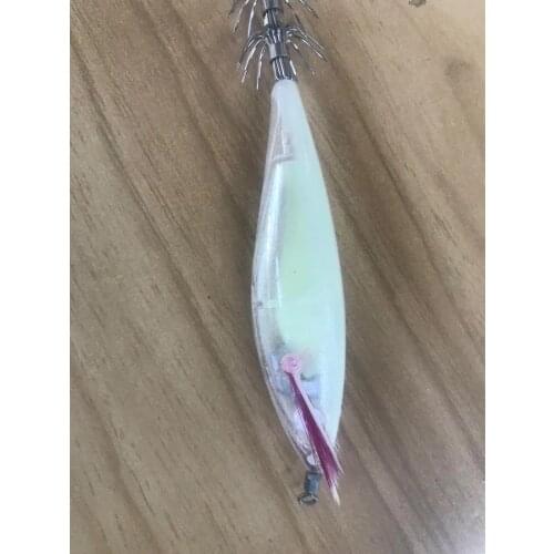 50Pcs 10cm 12g Squid Jigs Light hook Cuttlefish Shrimp Bait Colorless Fishing Shrimp Squid Lure Random Color