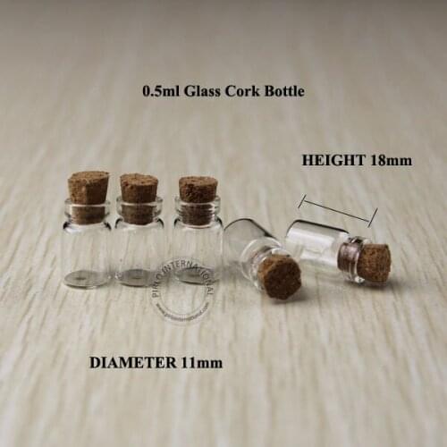 500pcs x 0.5ml Mini Glass Vials Small Bottles With Cork/Stoppers Wishing Bottle Decorative Corked Glass Bottle For Pendants