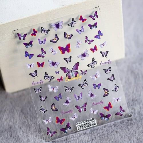 5D Nail Art Sticker Ultra-thin Butterfly Rose Flower Bear Nail Art Decoration Sticker New Craft Sticker Nail Designs