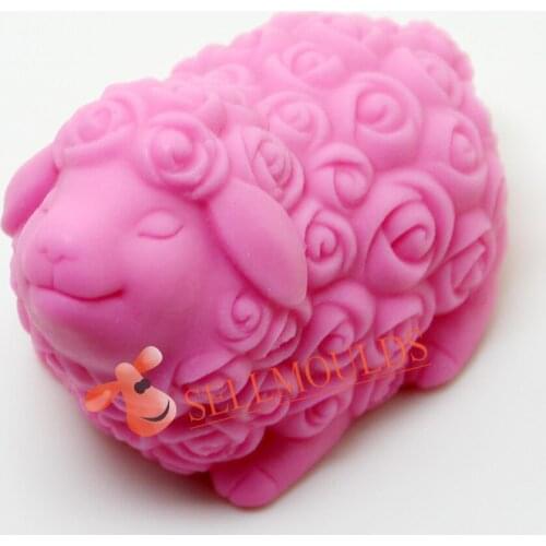 AK025 Rose sheep shape silicone mold Handmade Soap Clay craft mold DIY decoration tools