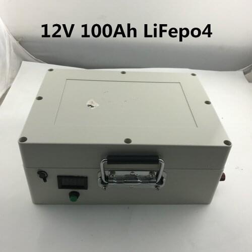 12V 100Ah Lifepo4 battery pack for solar storage ups solar street light EV RV caravan autocaravanas motor home+charger