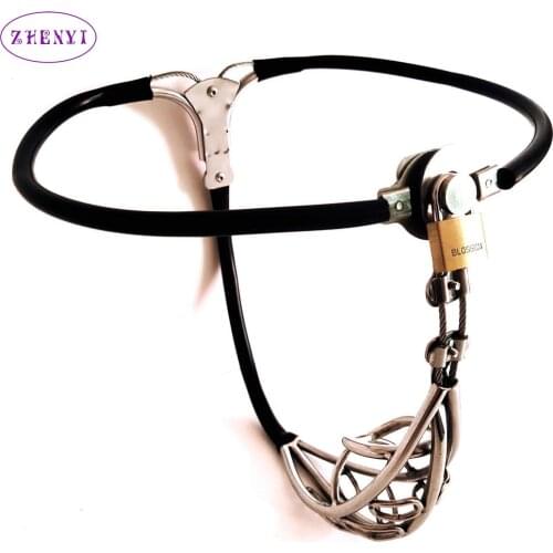 BDSM Fetish Lockable Penis Restraint Device Sex Toys For Men Stainless Steel Chastity Belt Male Hollow Cock Cage Slave For Man